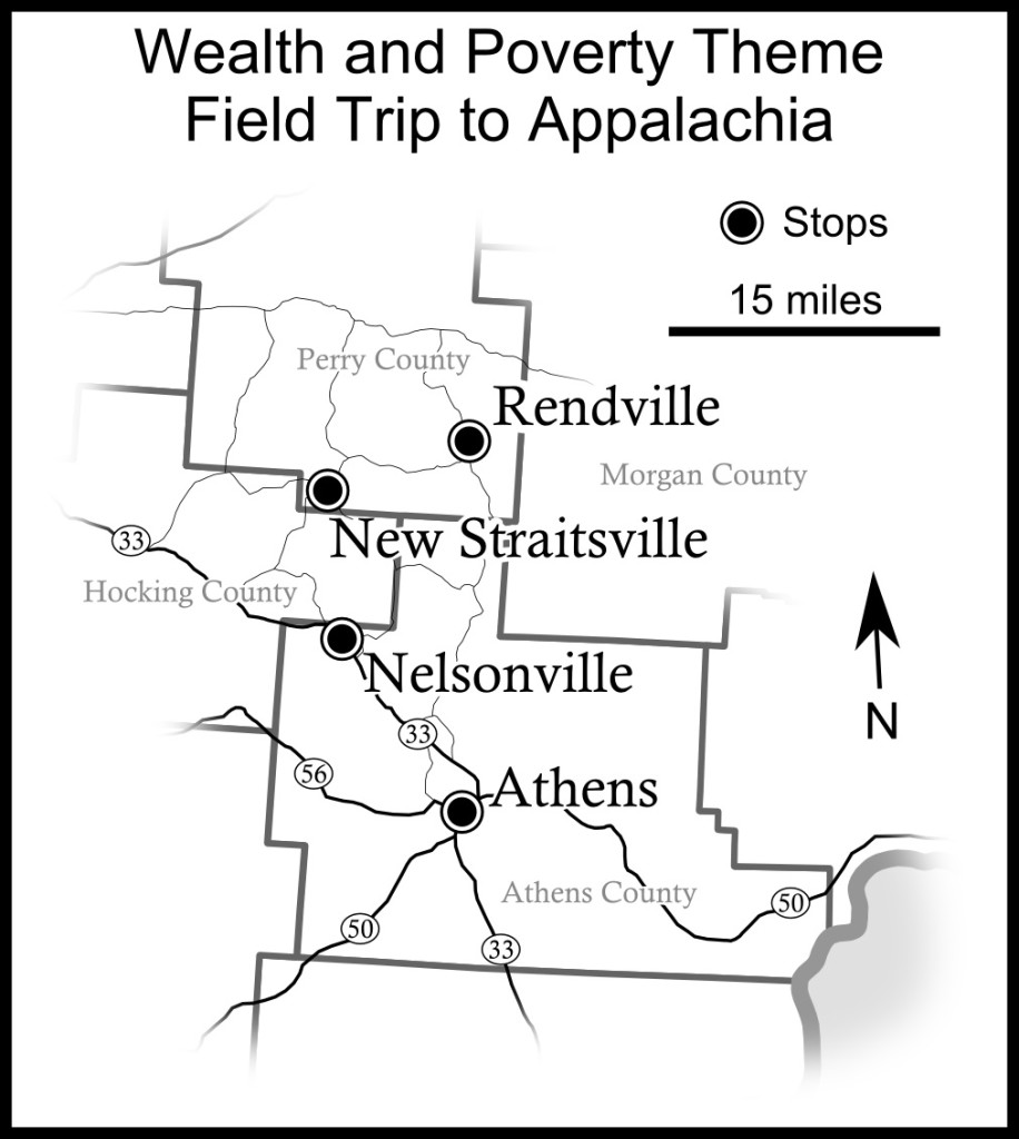 Appalachia field trip map