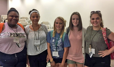 SLTI Students (left to right): Camiah Barnett (Zanesville, OH), Teara Hill (Zanesville, OH), Alexandria Johnson (Vincent, OH), Raylin Fetherolf (Athens, OH), and Lori Smith (Jackson, OH)