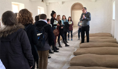 students touring an Irish workhouse in Portumna