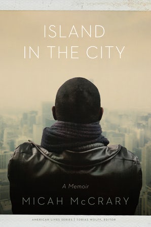 book cover, man looks over cityscape